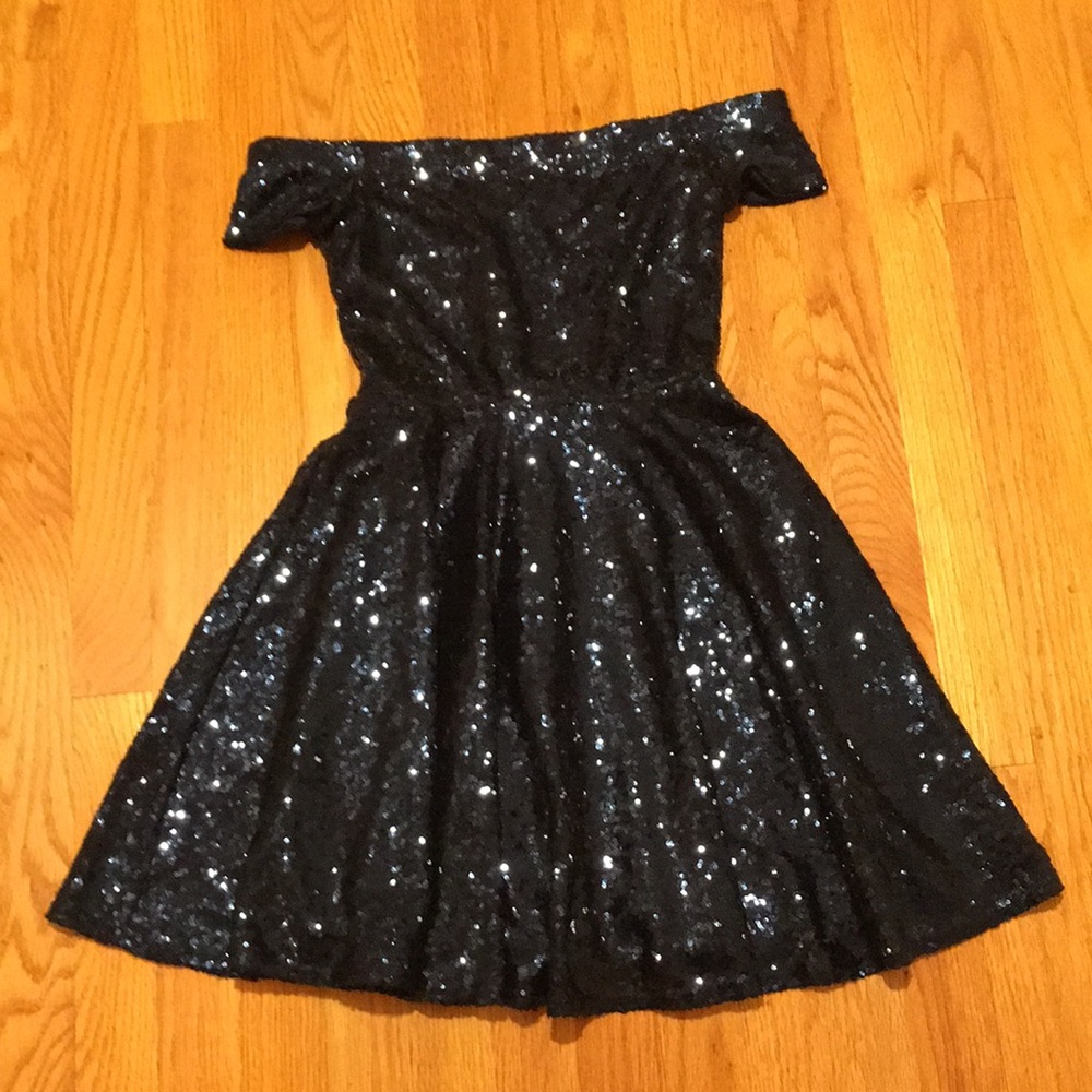 SEQUINS DARK BLUE DRESS
